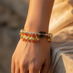 Load image into Gallery viewer, Citrine & Carnelian Bead Bracelet | Sterling Silver | Women's Jewelry