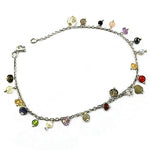 Load image into Gallery viewer, 925 Silver Multi-Gemstone Anklet for Women | Dainty Foot Jewelry
