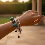 Load image into Gallery viewer, Silver Charm Bracelet with Gemstones | Women's Fashion Jewelry