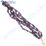Load image into Gallery viewer, Amethyst chip bead bracelet in 925 sterling silver, featuring purple amethyst beads, perfect for women.