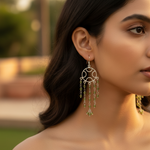 将图像加载到图库查看器中, 925 Silver Peridot Dangle Earrings | Green Gemstone Jewelry