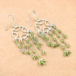 将图像加载到图库查看器中, 925 Silver Peridot Dangle Earrings | Green Gemstone Jewelry