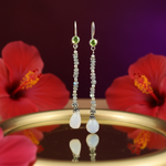 Load image into Gallery viewer, 925 Silver Peridot & Moonstone Drop Earrings | Women's Jewelry