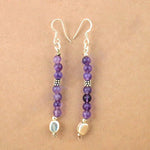 Load image into Gallery viewer, 925 Silver Amethyst Drop Earrings for Women | Daily Wear
