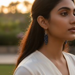 Load image into Gallery viewer, 925 Silver Lapis Lazuli Drop Earrings for Women | Gemstone Jewelry