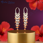 Load image into Gallery viewer, 925 Silver Pearl & Red Gemstone Dangle Earrings | For Women