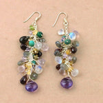 Load image into Gallery viewer, 925 Silver Multi-Gemstone Dangle Earrings for Women