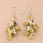 Load image into Gallery viewer, Citrine & Pearl Cluster Drop Earrings | 925 Silver Jewelry
