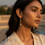 Load image into Gallery viewer, 925 Silver Citrine & Pearl Drop Earrings for Women | Gift