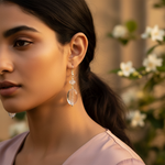Load image into Gallery viewer, 925 Sterling Silver Clear Quartz Drop Earrings for Women