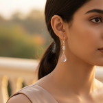 Load image into Gallery viewer, 925 Silver Rose Quartz Drop Earrings for Women | Gemstone Jewelry