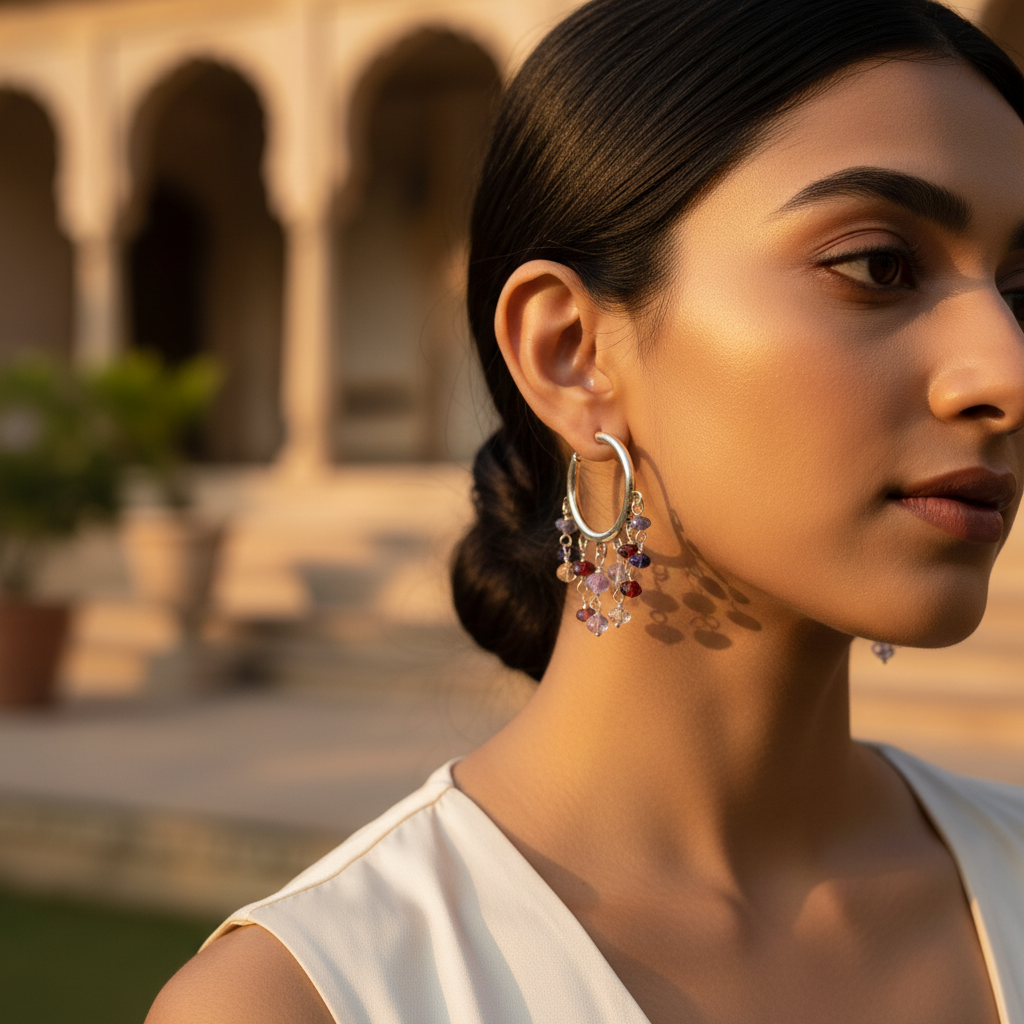 925 silver gemstone dangle earrings | for women | gift