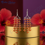 Load image into Gallery viewer, 925 Silver Carnelian Beaded Earrings for Women | Dangle Earrings