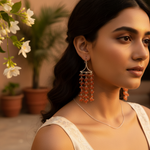 Load image into Gallery viewer, 925 Silver Carnelian Beaded Earrings for Women | Dangle Earrings