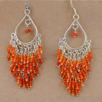 将图像加载到图库查看器中, 925 Sterling Silver Carnelian Chandelier Earrings | Women's Jewelry