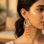 Load image into Gallery viewer, 925 Silver Carnelian Bead Dangle Earrings for Women