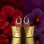 Load image into Gallery viewer, 925 Silver Carnelian Bead Dangle Earrings for Women