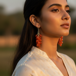 Load image into Gallery viewer, 925 Silver Carnelian Teardrop Earrings for Women