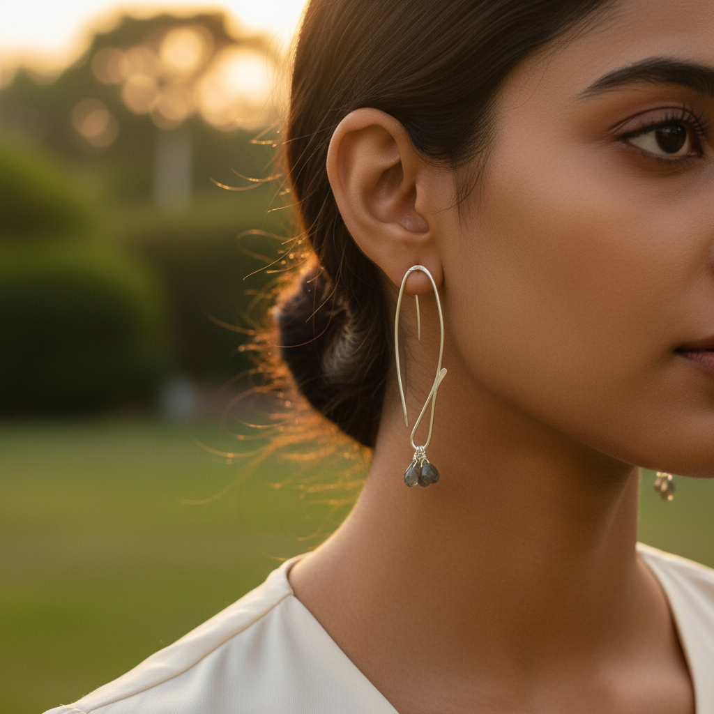925 silver teardrop gemstone earrings | women's jewelry gift