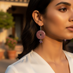 Load image into Gallery viewer, Donut Stone Earrings | Sterling Silver Dangle Earrings for Women