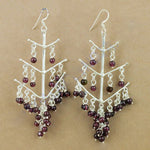 Load image into Gallery viewer, 925 Sterling Silver Garnet Dangle Earrings | Women's Gift