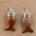 Load image into Gallery viewer, Silver Fish Earrings | Gemstone Dangle Earrings for Women