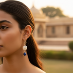 Load image into Gallery viewer, 925 Silver Pearl and Lapis Earrings | For Women | Gift