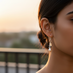 Load image into Gallery viewer, 925 Silver Pearl & Moonstone Drop Earrings for Women | Gift