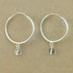 Load image into Gallery viewer, 925 Silver Hoop Earrings with Gemstone Dangle | For Women