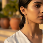 Load image into Gallery viewer, 925 Silver Beaded Drop Earrings for Women | Gemstone Jewelry