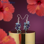Load image into Gallery viewer, Silver Pearl & Gemstone Cluster Earrings for Women