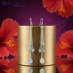 Load image into Gallery viewer, 925 Silver Blue Gemstone Dangle Earrings for Women