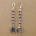 Load image into Gallery viewer, 925 Silver Amethyst Drop Earrings for Women | Gemstone Jewelry