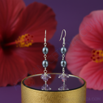 Load image into Gallery viewer, 925 Silver Pearl & Amethyst Drop Earrings for Women | Gift