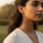 Load image into Gallery viewer, 925 Silver Pearl & Amethyst Drop Earrings for Women | Gift