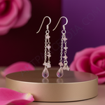 Load image into Gallery viewer, 925 Silver Rose Quartz Dangle Earrings for Women | Gift