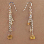Load image into Gallery viewer, 925 Silver Citrine Dangle Earrings for Women | Gemstone Jewelry