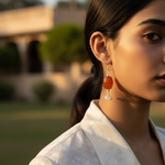 Load image into Gallery viewer, 925 Silver Carnelian Barrel Earrings for Women | Gemstone Jewelry