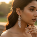 将图像加载到图库查看器中, Rose Quartz Drop Earrings in Sterling Silver | For Women