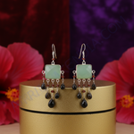 Load image into Gallery viewer, 925 Silver Chalcedony & Garnet Dangle Earrings for Women