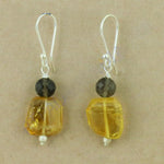 将图像加载到图库查看器中, 925 Silver Citrine & Smoky Quartz Earrings | For Women