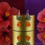Load image into Gallery viewer, 925 Silver Carnelian & Smoky Quartz Earrings | For Women