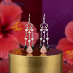 Load image into Gallery viewer, 925 Silver Multi-Stone Dangle Earrings for Women | Gift Jewelry