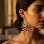 Load image into Gallery viewer, 925 Silver Garnet Dangle Earrings | Women's Chandelier Jewelry