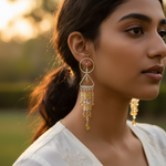 Load image into Gallery viewer, Silver Citrine Drop Earrings for Women | Gemstone Jewelry