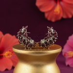 Load image into Gallery viewer, Silver Red Garnet Cluster Earrings for Women | Statement Jewelry