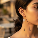 将图像加载到图库查看器中, Silver Dangle Earrings with Smokey Quartz | Women's Fashion Jewelry