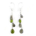 Load image into Gallery viewer, 925 Silver Peridot & Labradorite Dangle Earrings for Women