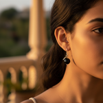 Load image into Gallery viewer, Black Onyx Bead Drop Earrings | 925 Sterling Silver | For Women