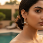 Load image into Gallery viewer, Silver Dangle Earrings with Amber Stone | Women's Jewelry Gift